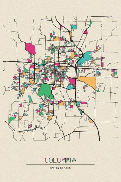 Columbia: Columbia, Missouri Map by Ayse Deniz Akerman