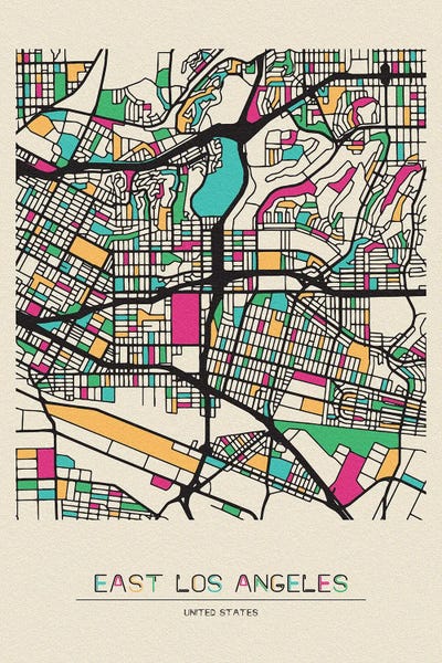 Los Angeles Maps: East Los Angeles, California Map by Ayse Deniz Akerman