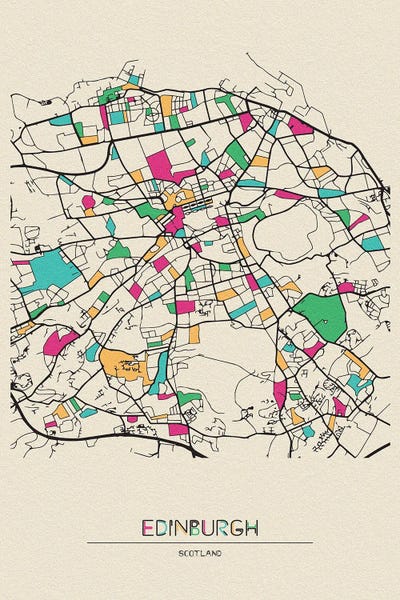 Ayse Deniz Akerman: Edinburgh, Scotland Map by Ayse Deniz Akerman