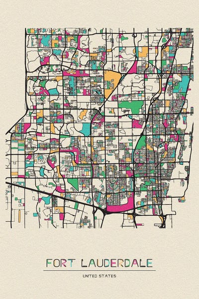 Fort Lauderdale: Fort Lauderdale, Florida Map by Ayse Deniz Akerman