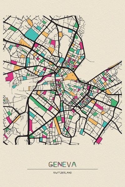 Geneva: Geneva, Switzerland Map by Ayse Deniz Akerman
