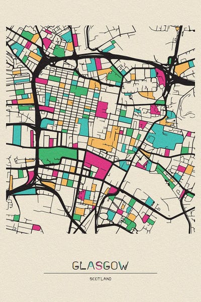Glasgow: Glasgow, Scotland Map by Ayse Deniz Akerman