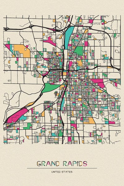 Grand Rapids: Grand Rapids, Michigan Map by Ayse Deniz Akerman