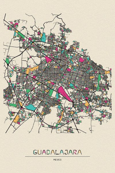 Mexico: Guadalajara, Mexico Map by Ayse Deniz Akerman