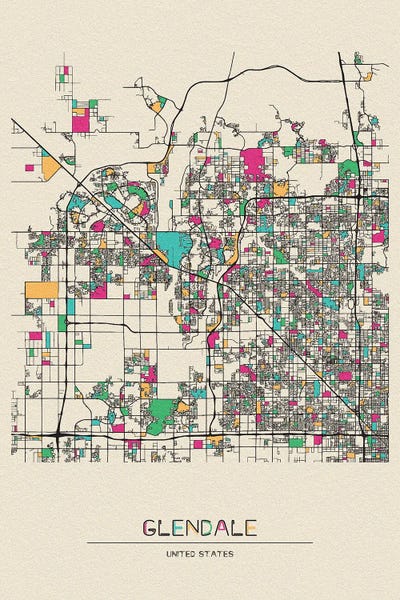 Arizona: Glendale, Arizona City Map by Ayse Deniz Akerman