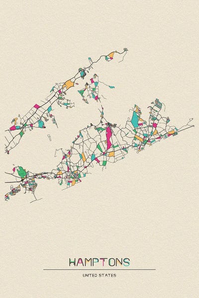 Urban Maps: The Hamptons, Long Island Map by Ayse Deniz Akerman