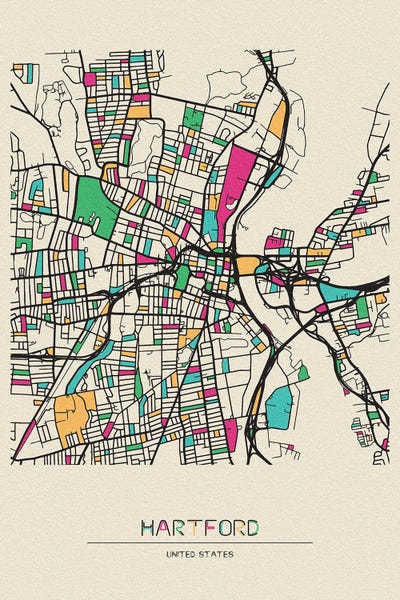 Connecticut: Hartford, Connecticut Map by Ayse Deniz Akerman