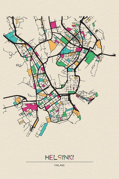 Ayse Deniz Akerman: Helsinki, Finland Map by Ayse Deniz Akerman