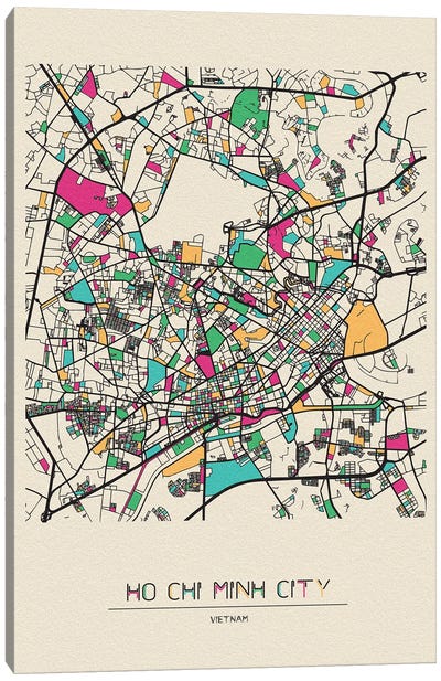 Ho Chi Minh City, Vietnam Map Canvas Art Print - Urban Maps