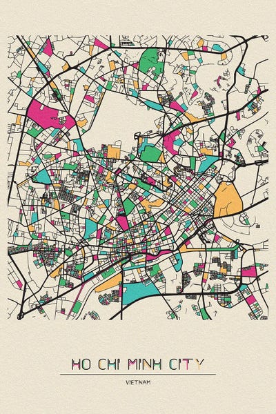 Vietnam: Ho Chi Minh City, Vietnam Map by Ayse Deniz Akerman