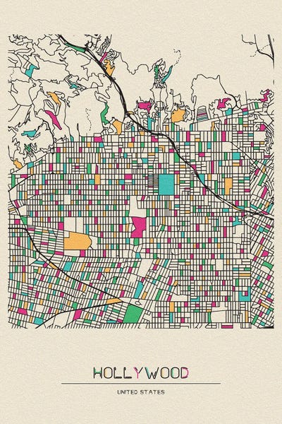 Ayse Deniz Akerman: Hollywood, Los Angeles Map by Ayse Deniz Akerman