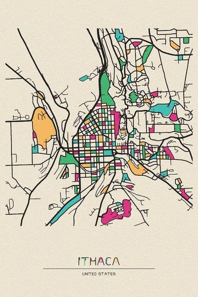 Urban Maps: Ithaca, New York Map by Ayse Deniz Akerman