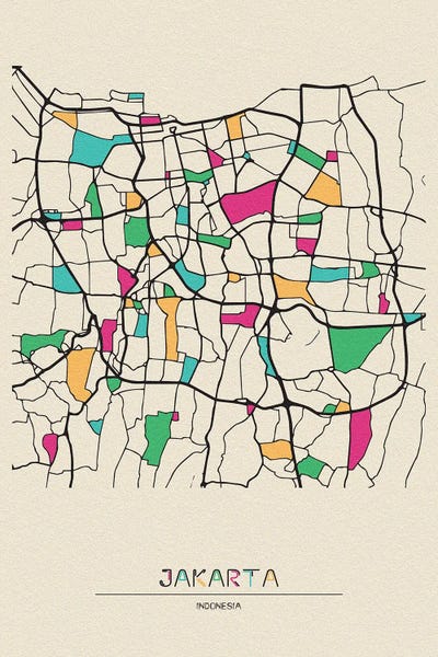 Java: Jakarta, Indonesia Map by Ayse Deniz Akerman