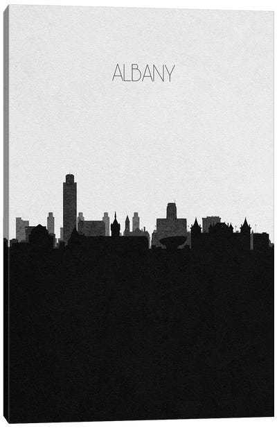 Albany, New York City Skyline Canvas Art Print - Black & White Skylines