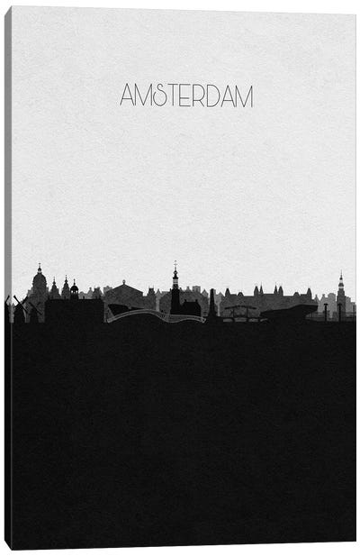 Amsterdam, Netherlands City Skyline Canvas Art Print - Amsterdam Art