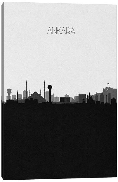 Ankara, Turkey City Skyline Canvas Art Print - Black & White Skylines