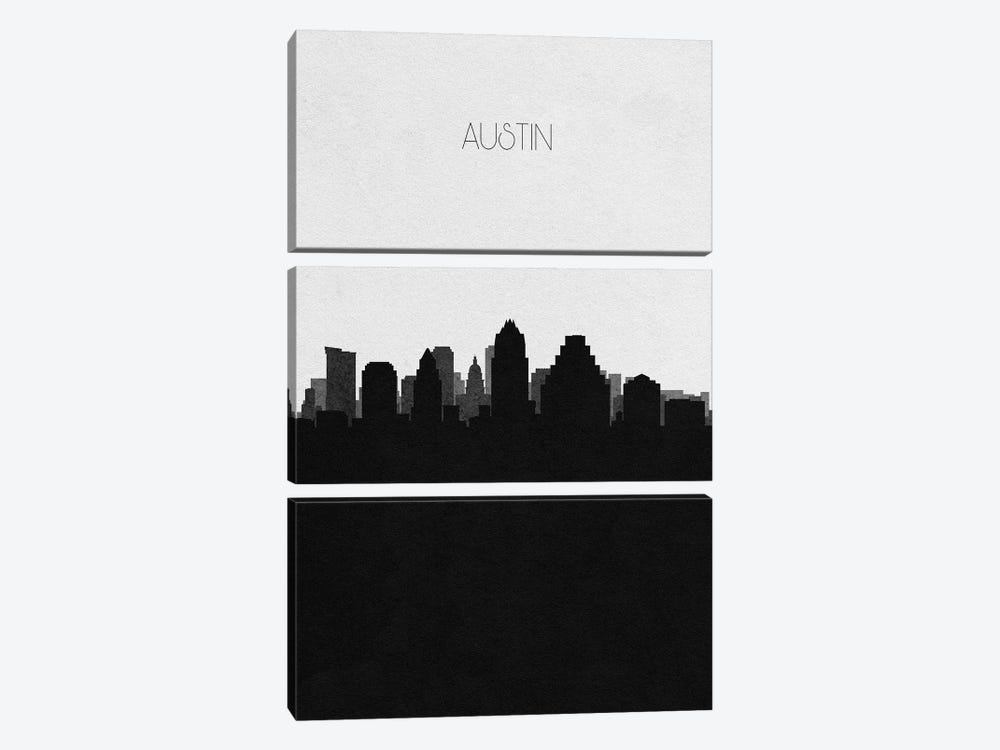 Austin, Texas City Skyline by Ayse Deniz Akerman 3-piece Canvas Wall Art