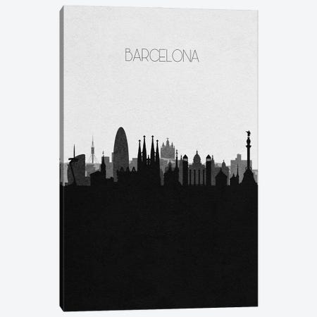 Barcelona, Spain City Skyline Canvas Print #ADA289} by Ayse Deniz Akerman Art Print