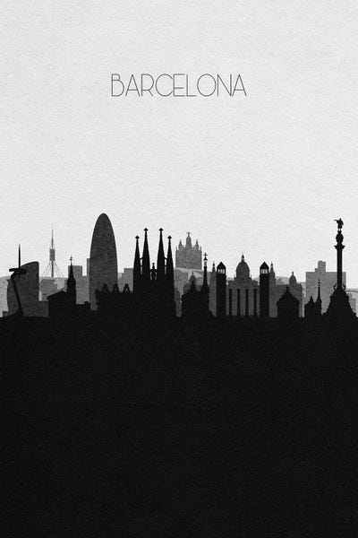 Catalonia: Barcelona, Spain City Skyline by Ayse Deniz Akerman
