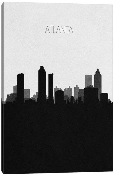 Atlanta, Georgia City Skyline Canvas Art Print - Black & White Skylines