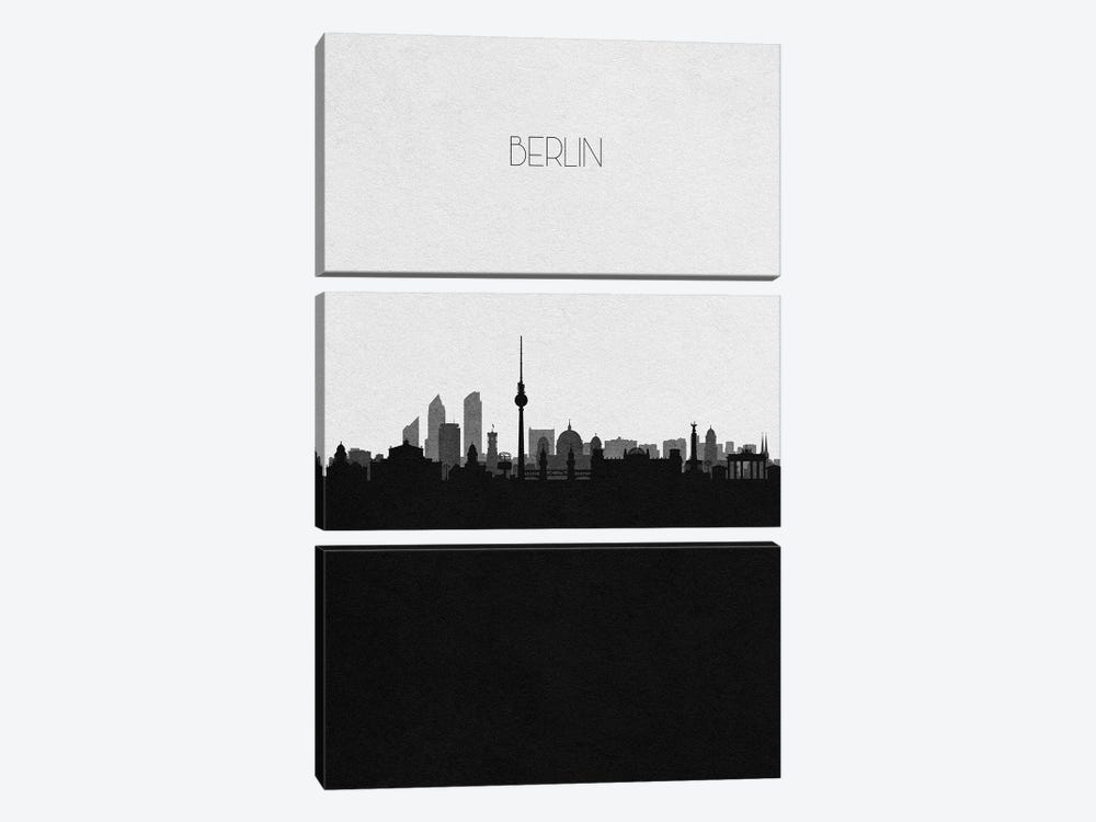 Berlin, Germany City Skyline by Ayse Deniz Akerman 3-piece Canvas Art Print
