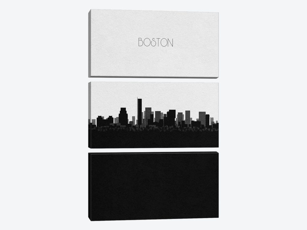 Boston, Massachusetts City Skyline by Ayse Deniz Akerman 3-piece Canvas Print