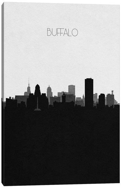 Buffalo, New York City Skyline Canvas Art Print - Black & White Skylines