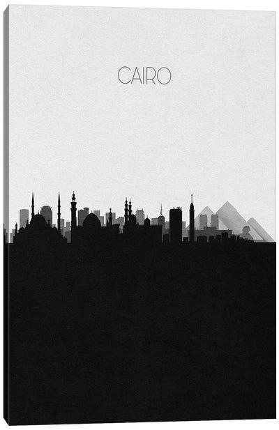 Cairo, Egypt City Skyline Canvas Art Print - Black & White Skylines