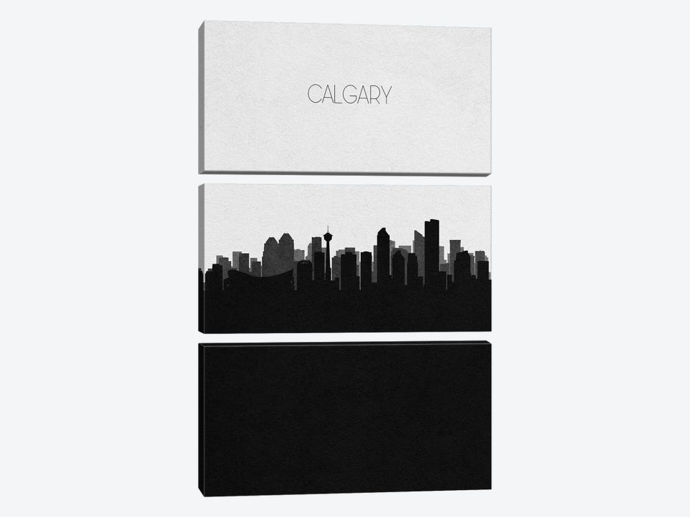 Calgary, Canada City Skyline by Ayse Deniz Akerman 3-piece Canvas Artwork