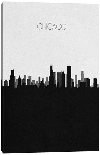 Chicago, Illinois City Skyline Canvas Art Print - Black & White Skylines