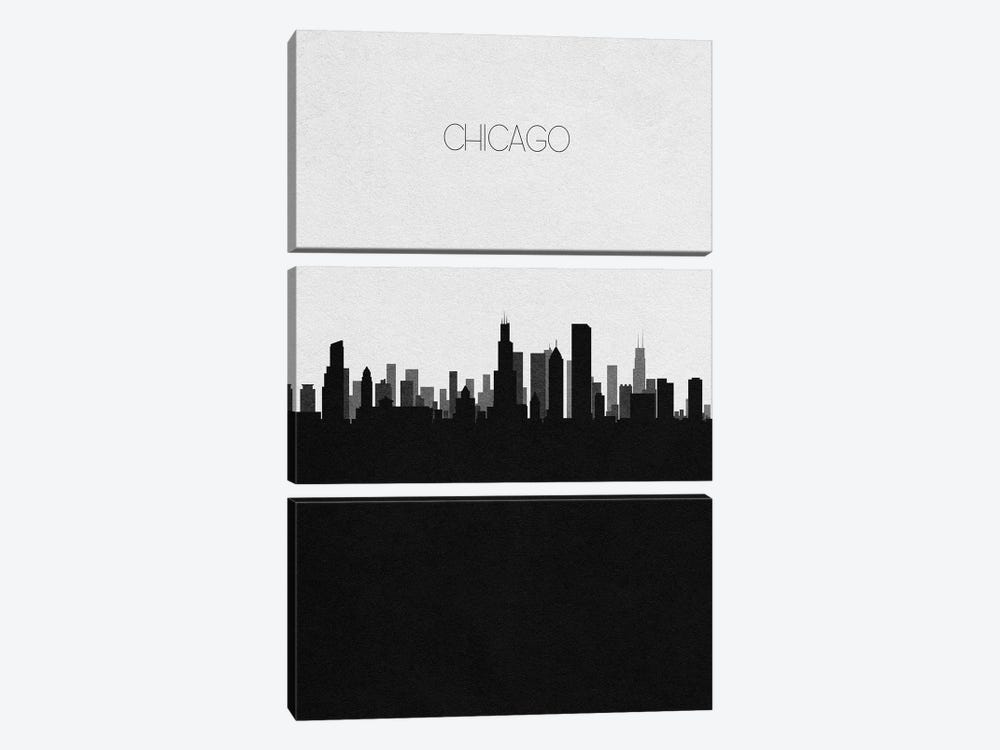 Chicago, Illinois City Skyline by Ayse Deniz Akerman 3-piece Art Print