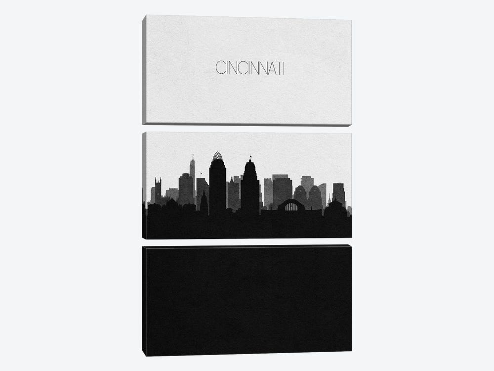 Cincinnati, Ohio City Skyline 3-piece Canvas Art Print