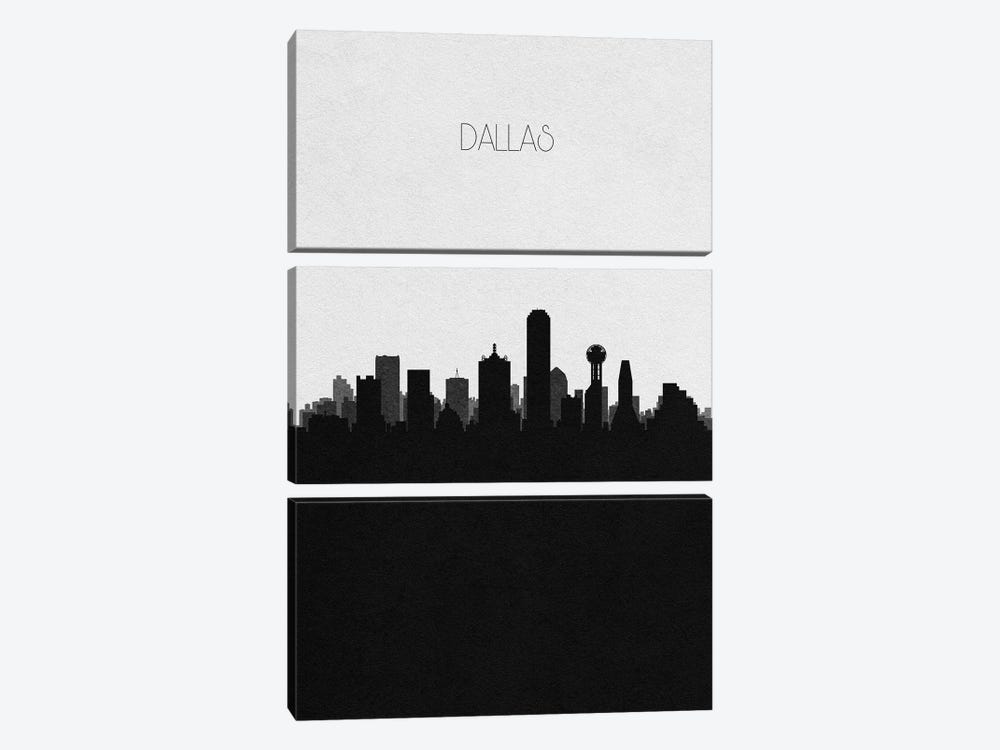 Dallas, Texas City Skyline by Ayse Deniz Akerman 3-piece Canvas Wall Art