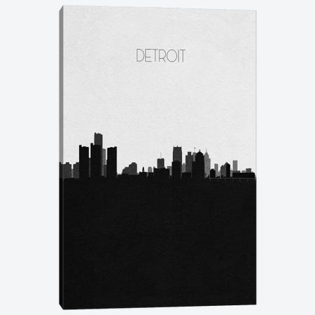 Detroit, Michigan City Skyline Canvas Print #ADA313} by Ayse Deniz Akerman Canvas Print