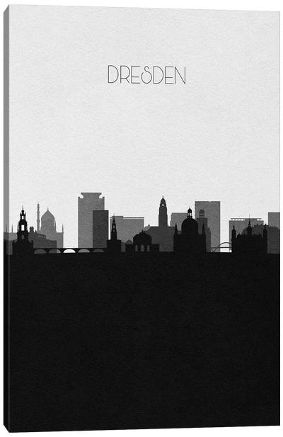 Dresden, Germany City Skyline Canvas Art Print - Black & White Skylines