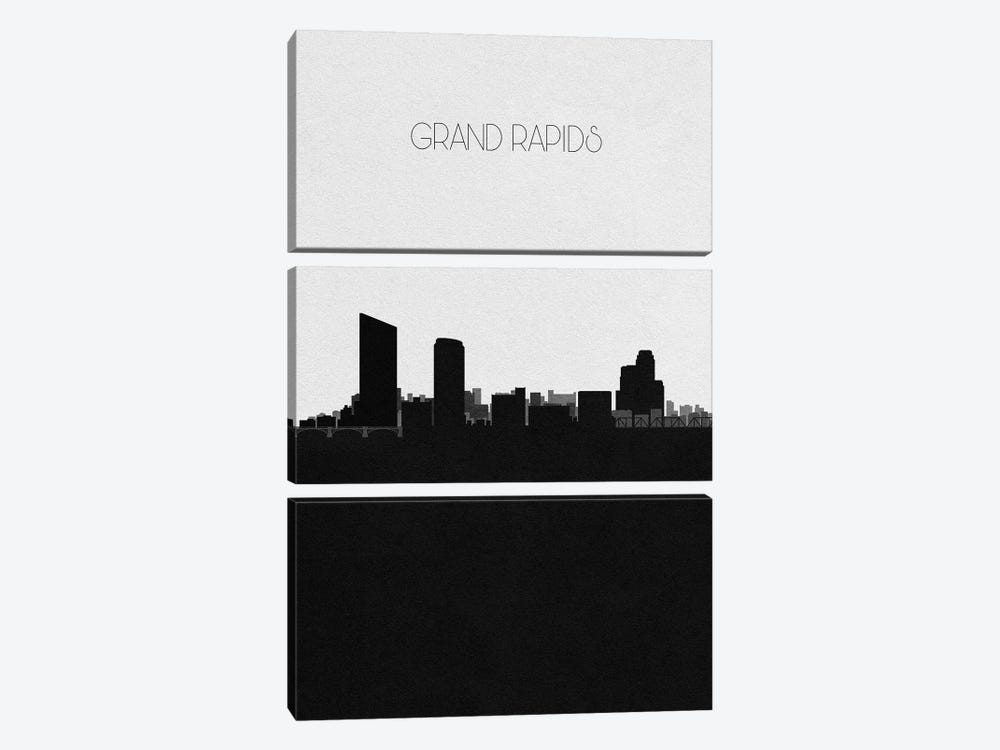 Grand Rapids, Michigan City Skyline by Ayse Deniz Akerman 3-piece Canvas Print