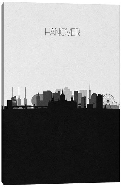 Hanover, Germany City Skyline Canvas Art Print - Black & White Skylines
