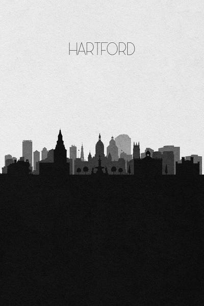 Ayse Deniz Akerman: Hartford, Connecticut City Skyline by Ayse Deniz Akerman