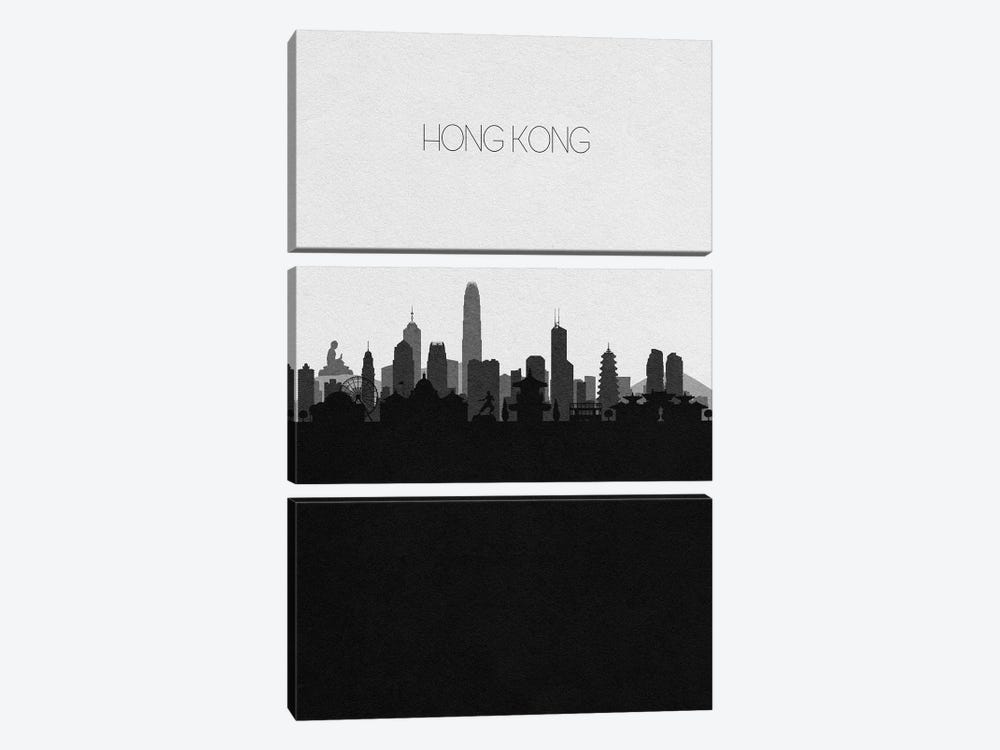 Hong Kong, China City Skyline by Ayse Deniz Akerman 3-piece Art Print
