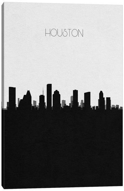 Houston, Texas City Skyline Canvas Art Print - Black & White Skylines