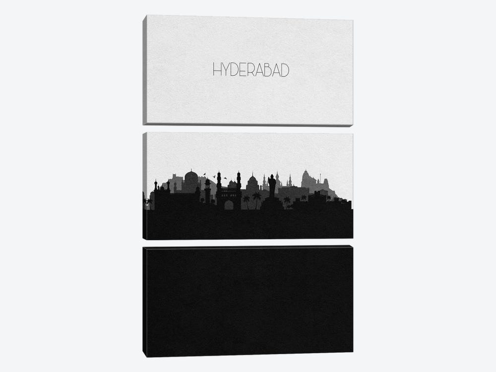 Hyderabad, India City Skyline by Ayse Deniz Akerman 3-piece Art Print
