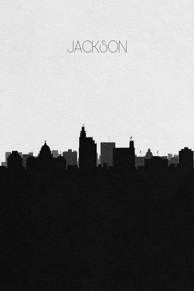 Jackson, Mississippi City Skyline by Ayse Deniz Akerman art print