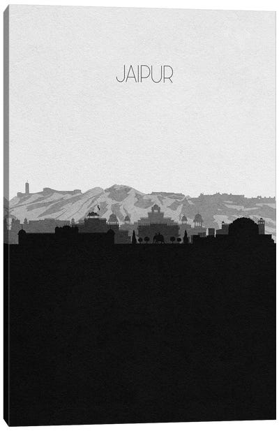 Jaipur, India City Skyline Canvas Art Print - Black & White Skylines