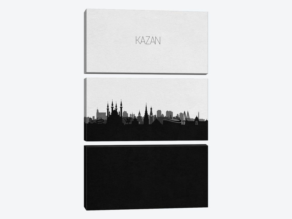 Kazan, Russia City Skyline by Ayse Deniz Akerman 3-piece Canvas Artwork