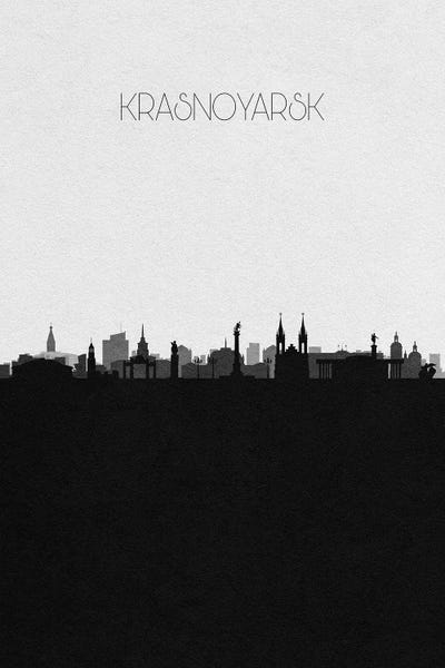 Krasnoyarsk, Russia City Skyline by Ayse Deniz Akerman multi panel art