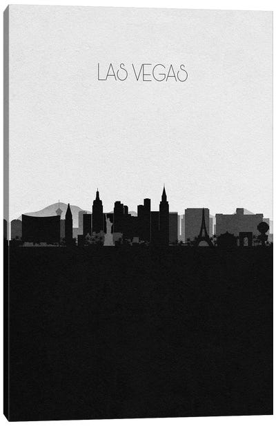 Las Vegas, Nevada City Skyline Canvas Art Print - Black & White Skylines