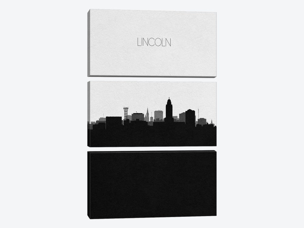 Lincoln, Nebraska City Skyline by Ayse Deniz Akerman 3-piece Canvas Art Print