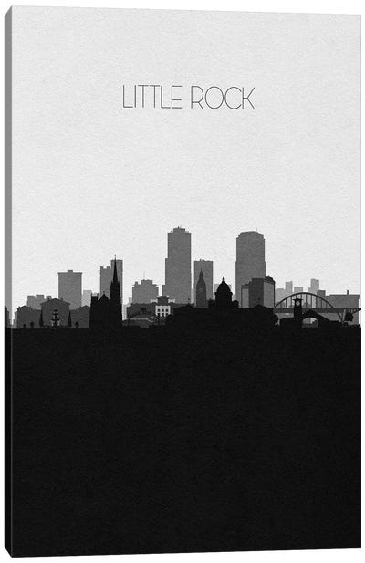 Little Rock, Arkansas City Skyline Canvas Art Print - Black & White Skylines