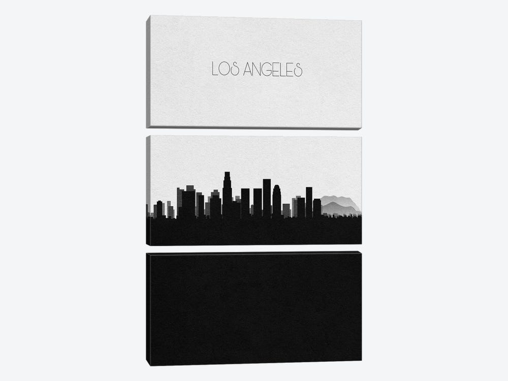 Los Angeles, California City Skyline by Ayse Deniz Akerman 3-piece Canvas Print