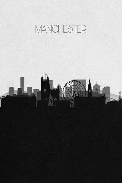 Manchester, Uk City Skyline by Ayse Deniz Akerman framed wall art